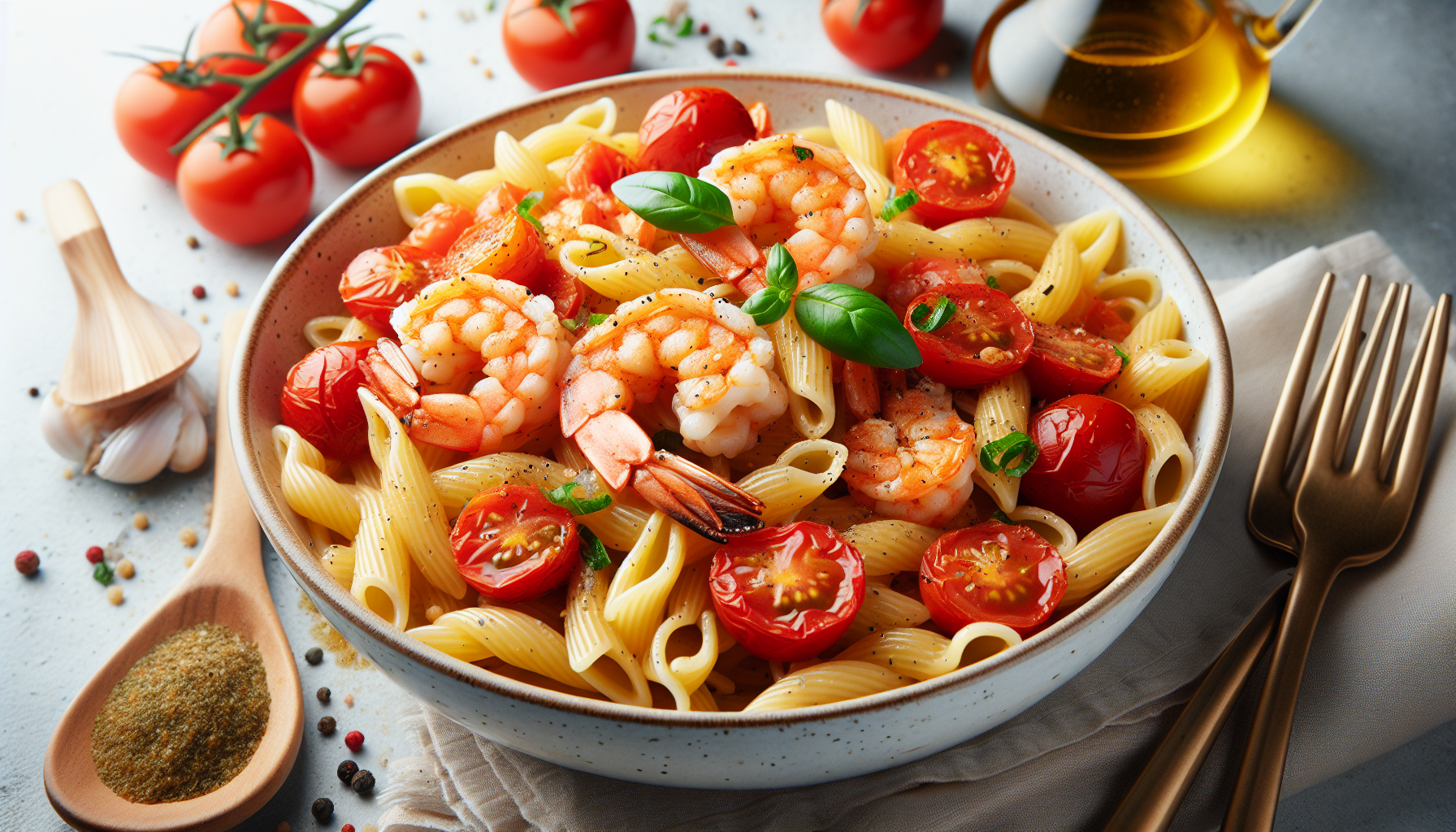 pasta con gamberetti e pomodoro